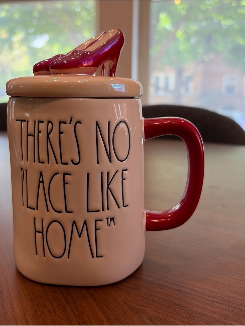 Rae Dunn Wizard of Oz There's No Place Like Home Ruby Slippers Topper Mug NWOT